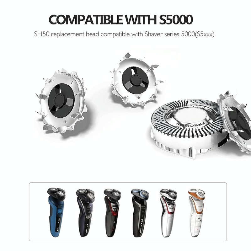 For Philips Electric Shaver S5000 Series SH50 Replacement Blade Head Integral Three Head(Silver)