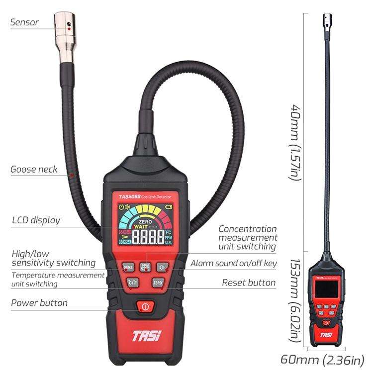 TASI Combustible Gas Detector Natural Gas Flammable Alarm Leak Detector, Specification: TA8408A