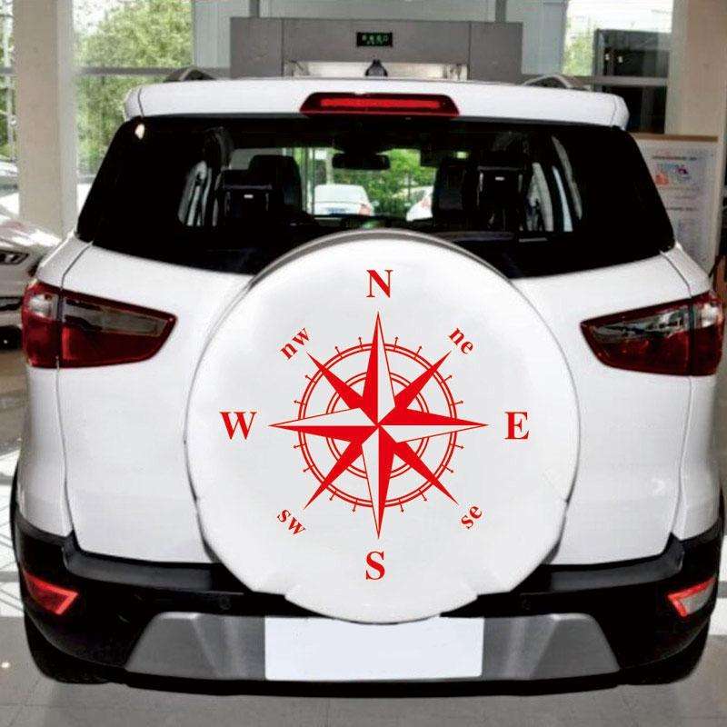 D-336 Car Compass Graphic Sticker Hood Car Body Universal Sticker(White)