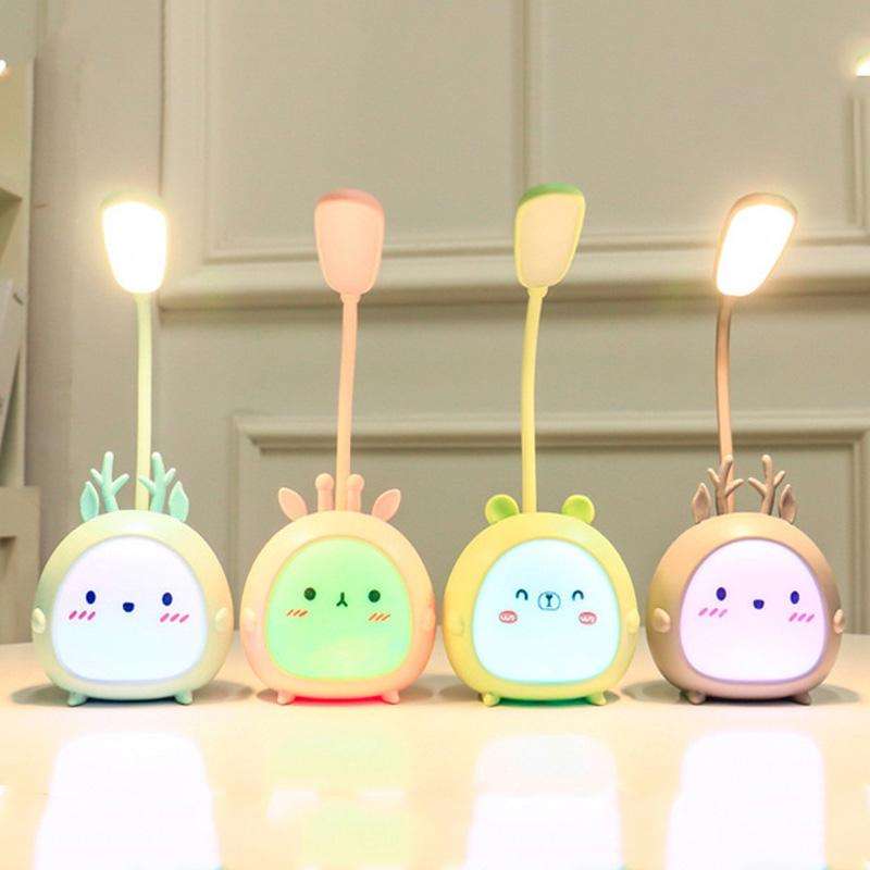 YW2021 Cartoon Cute LED Eye Protection Desk Lamp Student Dormitory Bedroom Folding Reading Desk L...