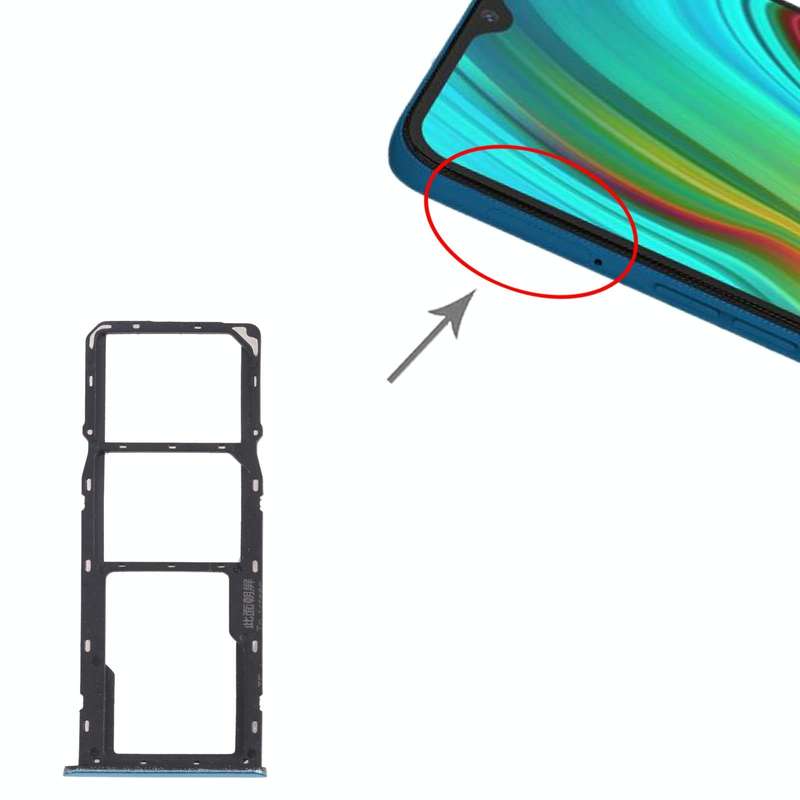 For OPPO Realme C3 RMX2027, RMX2020, RMX2021  SIM Card Tray + SIM Card Tray + Micro SD Card Tray ...