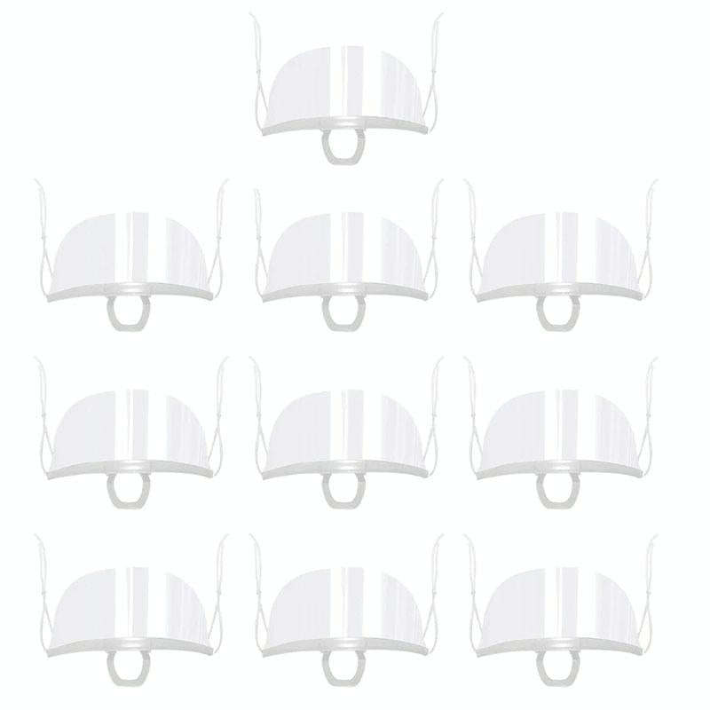 10pcs /Bag Recyclable Transparent Restaurant Mask Chef Anti-fog And Anti-Spittle Plastic Masks(op...