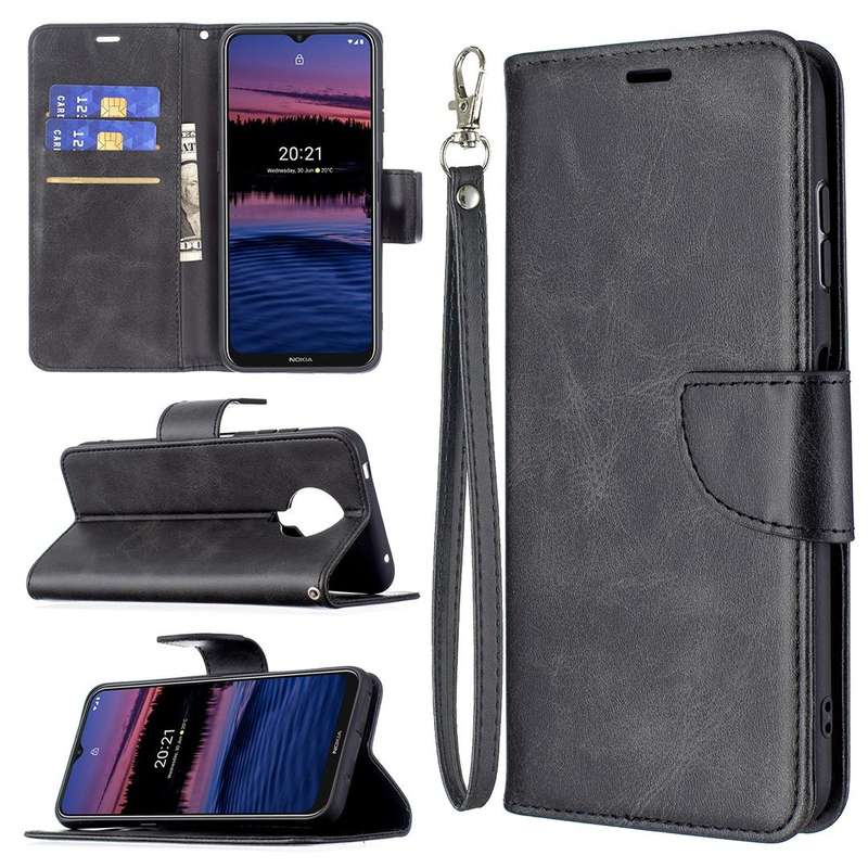 For Nokia G20 / G10 Retro Lambskin Texture Pure Color Horizontal Flip PU Leather Case with Holder...
