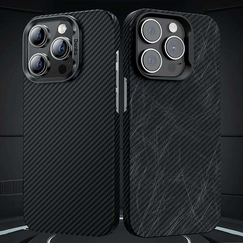 For iPhone 15 Pro Max Benks 600D MagSafe Magnetic Kevlar Carbon Fiber Phone Case(Black)