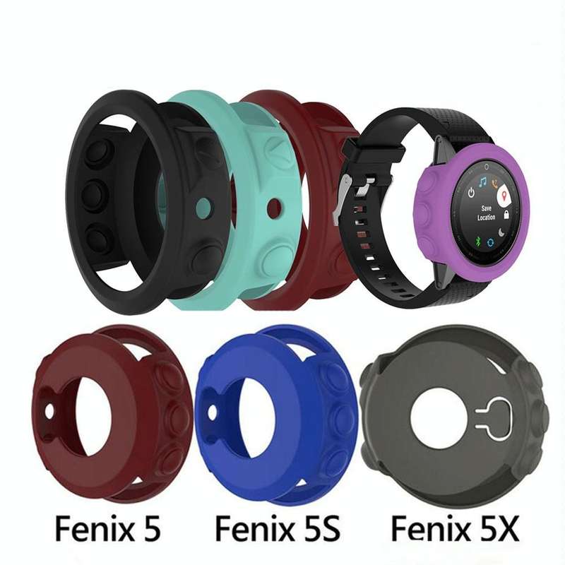 Solid Color Silicone Watch Protective Case for Garmin Fenix 5(White)