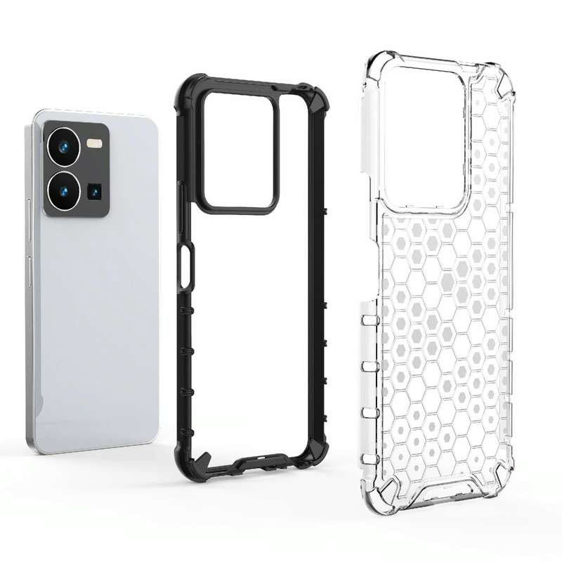 For vivo Y35 4G Global/Y22s 4G Global Honeycomb Phone Case(Black)