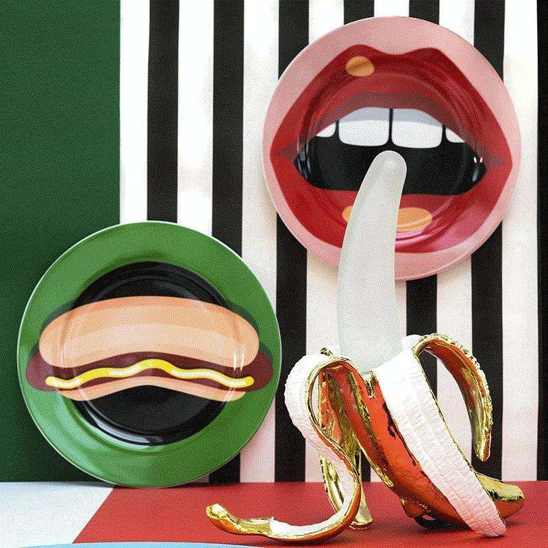 Banana Table Lamp Bedroom Decoration Lamp, Specification: EU Plug, Style:Prone Posture(Spray Paint)