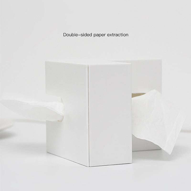 Creative Simple Household Plastic Tissue Paper Storage Box(White)