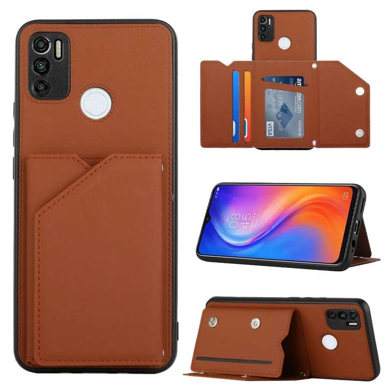 For Tecno Spark 5 Air / 6 Air Skin Feel PU + TPU + PC Phone Case(Brown)