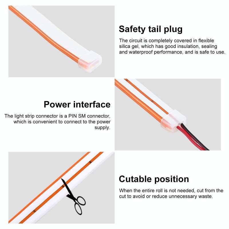 CJ-1206 12V 6A 5m IP65 Waterproof Silicone Neon LED Strip Light(Orange)
