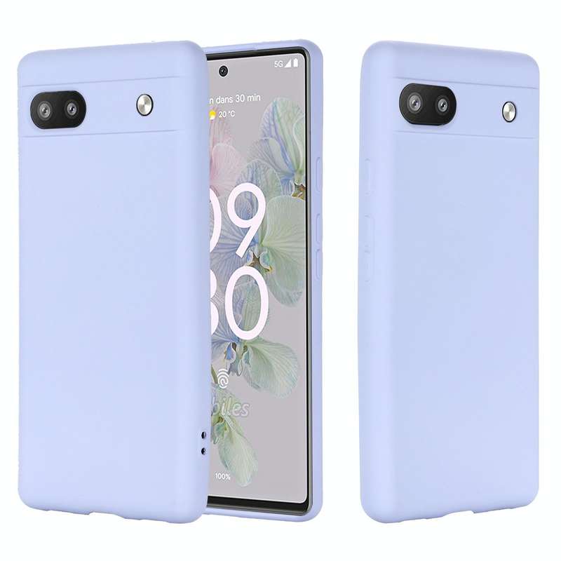 For Google Pixel 6a Pure Color Liquid Silicone Phone Case(Purple)
