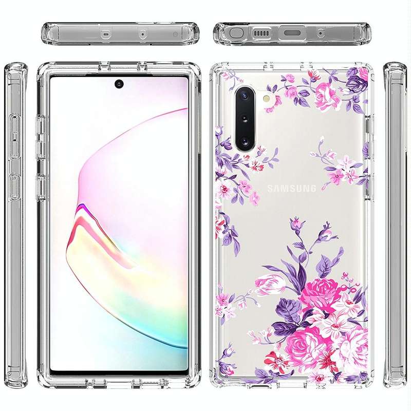 For Samsung Galaxy Note 10 2 in 1 High Transparent Painted Shockproof PC + TPU Protective Case(Rose)