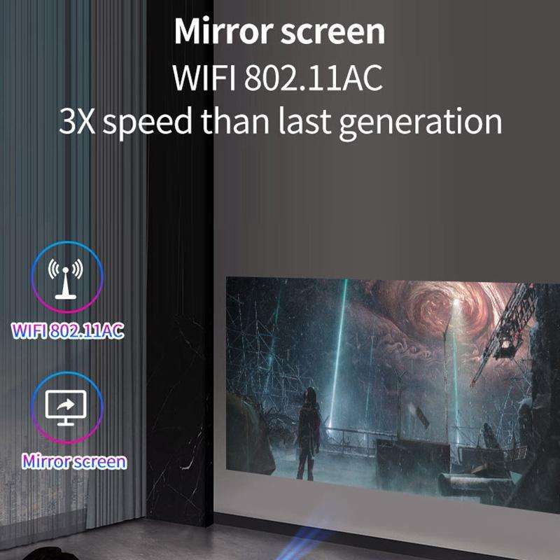 T01 800x480 2200 Lumens Mini LCD Digital Projector, Android Version, EU Plug(White Black)