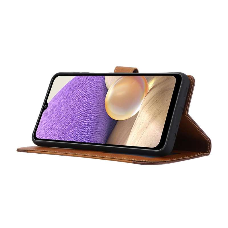 For Samsung Galaxy A33 5G Calf Texture Double Fold Leather Phone Case(Black)