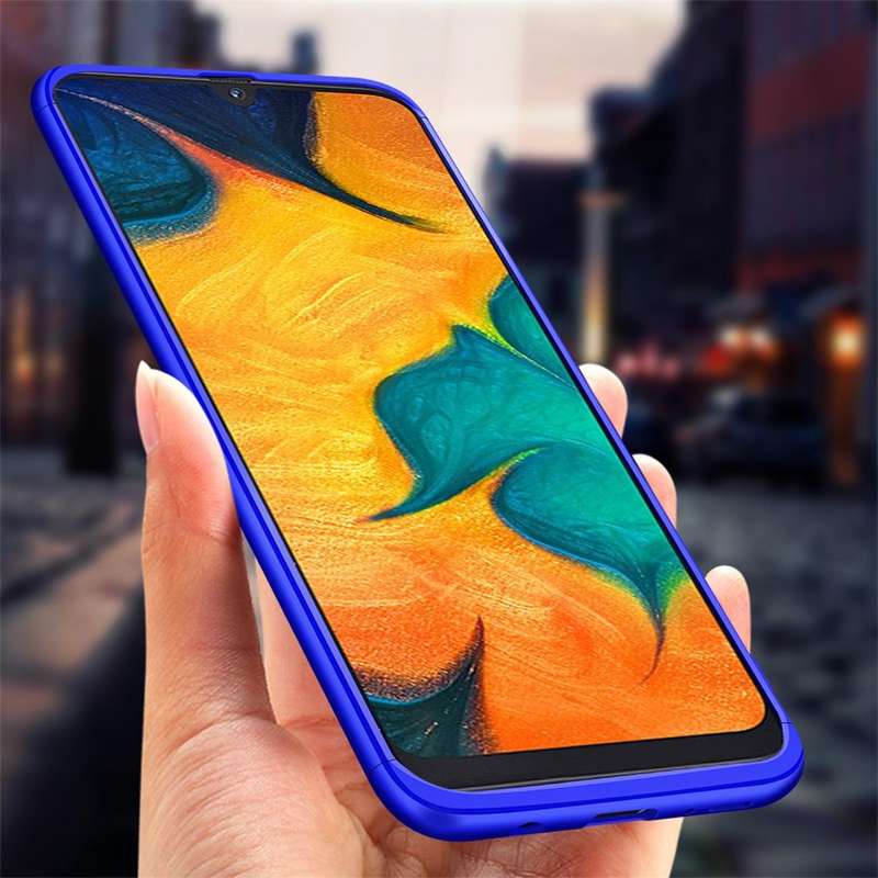 GKK Three Stage Splicing Full Coverage PC Case for Galaxy A20 / A30(Blue)