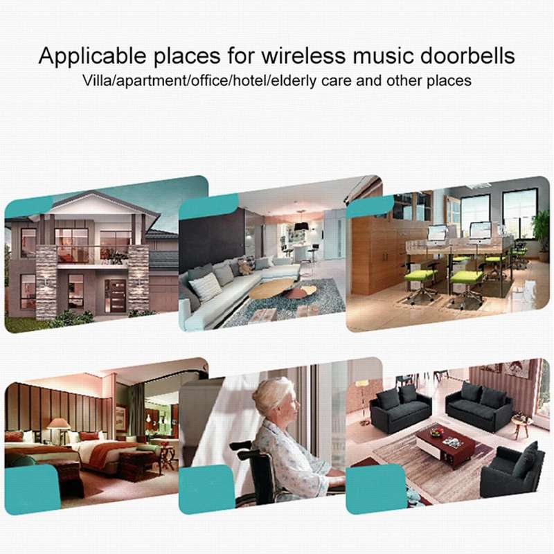 VOYE V006A Home Music Remote Control Wireless Doorbell with 38 Polyphony Sounds(White)