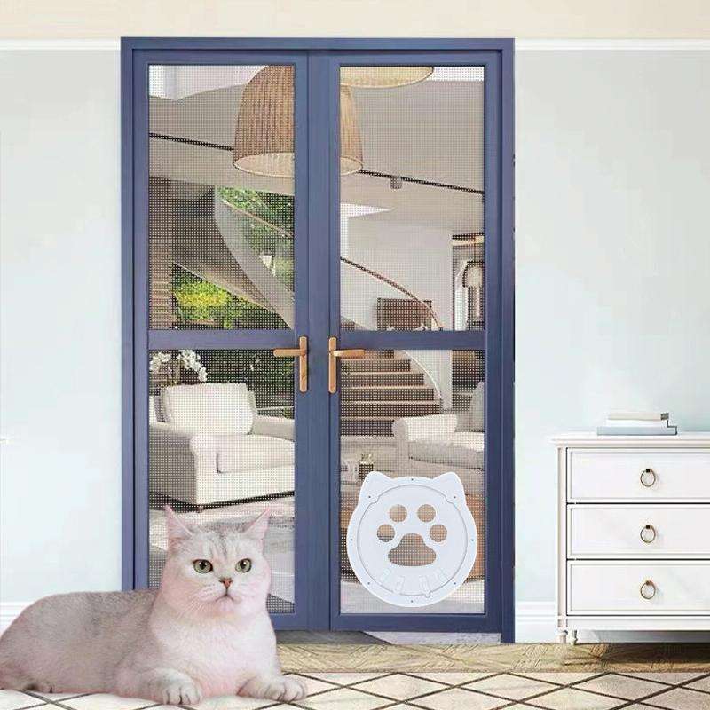 Pet Screen Door Two Way Access Magnetic Closing Cat Door Pet Products(Black)