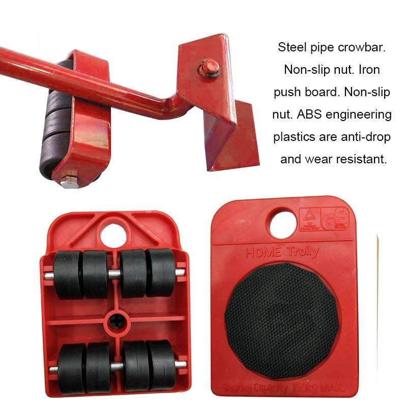 Heavy Furniture Home Trolley Lift And Move Slides Kit 4 Rollers & Furniture Lifter Mover Transpor...
