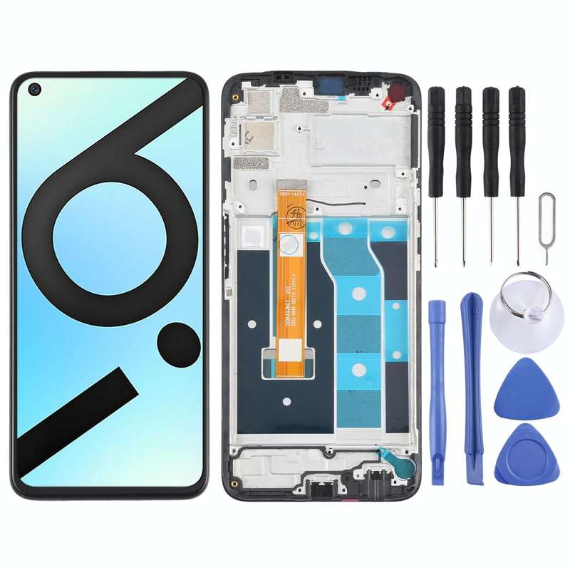 LCD Screen and Digitizer Full Assembly with Frame for OPPO Realme 6i (India) / Realme 6s / Realme...