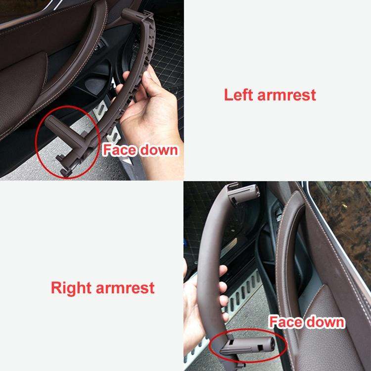 Car Right Side Inside Doors Handle Pull Trim Cover for BMW X5 / X6, Left Driving (Black)