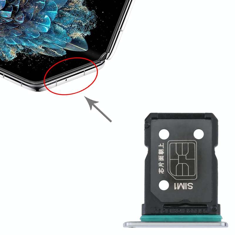 For OPPO Find N SIM Card Tray + SIM Card Tray (Silver)