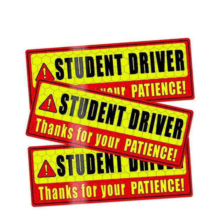 2 PCS STUDENT DRIVER Novice Car Sticker Magnetic Reflective Car Sticker 25 x 8 cm(Type B)