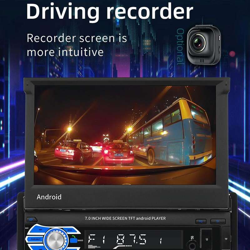 HD 7 inch Single Din Car Android Player GPS Navigation Bluetooth Touch Stereo Radio, Support Mirr...