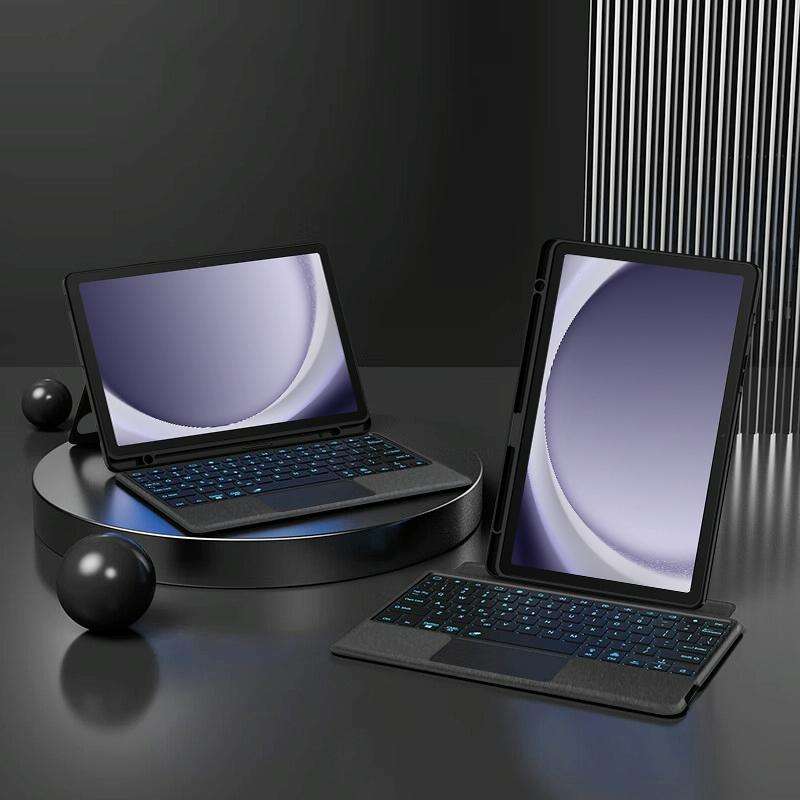 For Samsung Galaxy Tab A9+ X210 YJ-A9+ Split Bluetooth Keyboard Leather Tablet Case