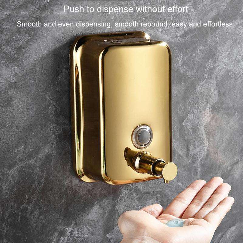 304 Stainless Steel Bathroom Soap Dispenser Simple Hotel Home Wall Mounted Manual Shower Fluid Bo...