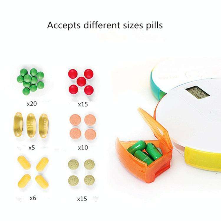 One Week Portable Timing Smart Pill Boxes Elder Reminding Electronic Medicine Box(Purple)