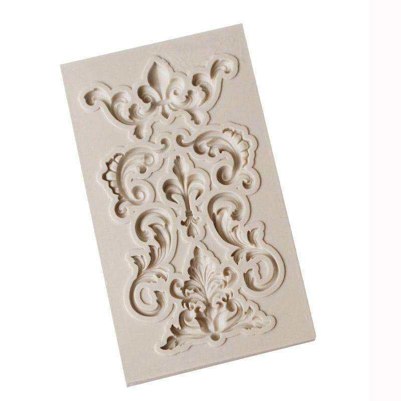2 PCS Border Silicone Mold Fondant Mold Cake Decorating Tools Chocolate Mold(Grey)