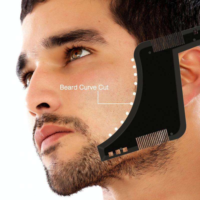 3 PCS Double-sided Beard Comb Molding Template Tool Beard Shaping Styling Tool With Inbuilt Comb(...