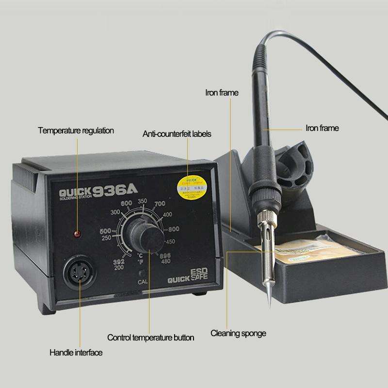 4 in 1 QUICK 936A 220V 60W Soldering Station Constant Temperature Soldering Iron Soldering Tool, ...