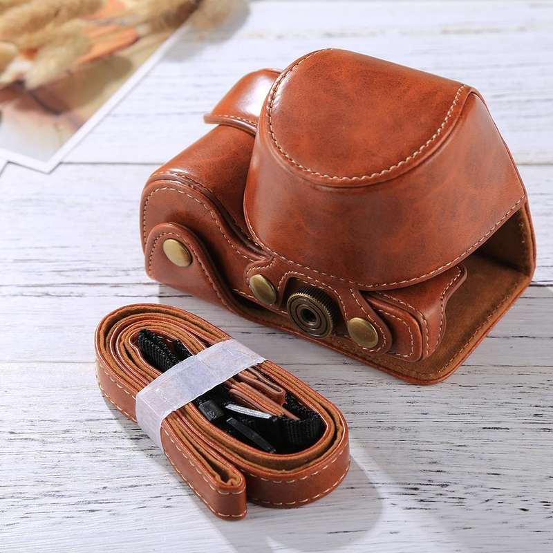 Full Body Camera PU Leather Case Bag with Strap for Sony A6000 / A6300 / Nex 6(Brown)