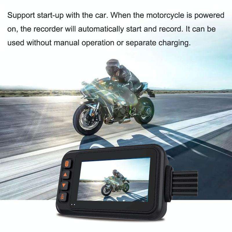 3-inch HD One-key Capture Dual-lens Motorcycle Waterproof Driving Recorder(Black)