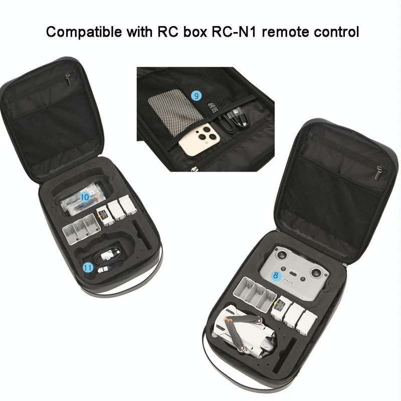 For DJI Mini 3 / Mini 3 Pro Hard Shell Storage Bag Box Chest Bag Shoulder Bag Messenger Bag(Dark ...