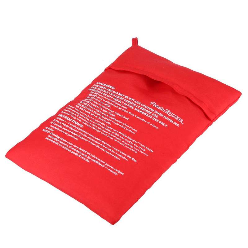 Washable Reusable Microwave Potato Cooker Bag (Cooks Up to 4 Potatoes At The Same Time), Size: 26...