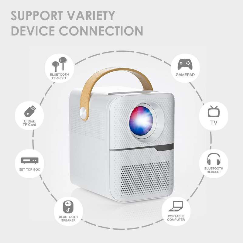 P10 1080P Android 10.0 Smart Portable LCD Mini Projector, Plug Type:UK Plug