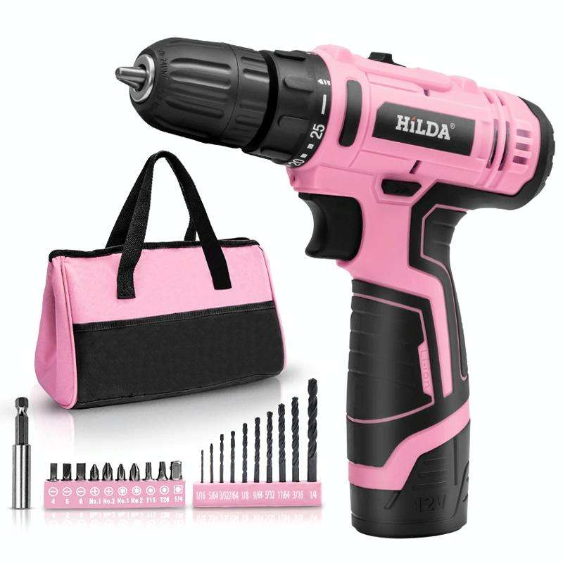HILDA 12V Cordless Impact Drill Electrical Screwdriver, Plug: UK Plug