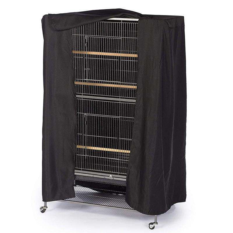 210D Waterproof Oxford Cloth Dust Cover Bird Cage Protective Cover Parrot Cage Shade(Black Silver)