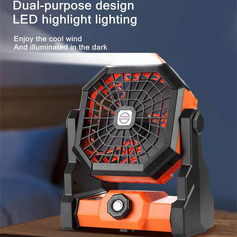 X3 Outdoor Portable Fan USB Charging Air Cooling Fan with LED Night Lamp (Orange)