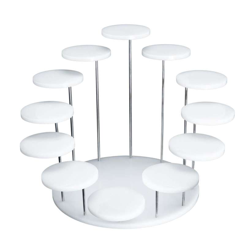 12 Rounds Base Acrylic Jewelry Ring Display Stand(White)