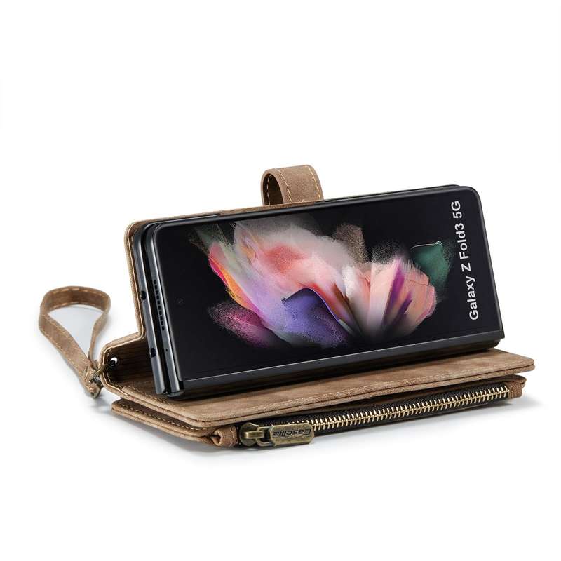 For Samsung Galaxy Z Fold3 5G CaseMe C30 Multifunctional Phone Leather Phone Case(Brown)