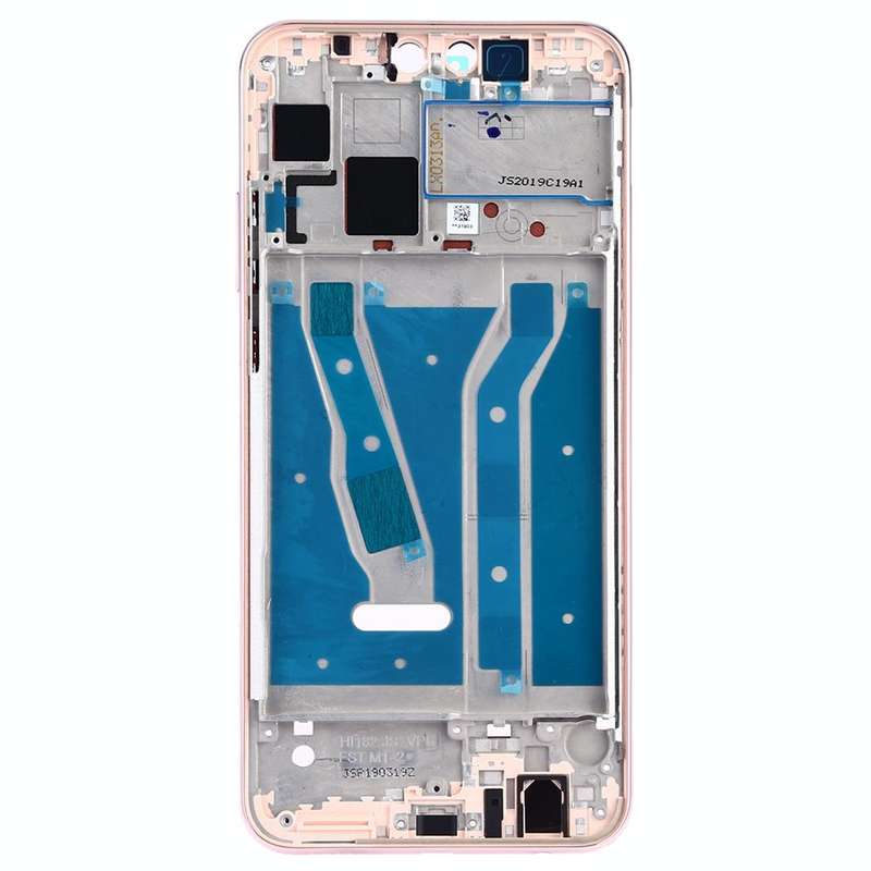 Front Housing LCD Frame Bezel Plate with Side Keys for Huawei Y9 (2019)(Pink)