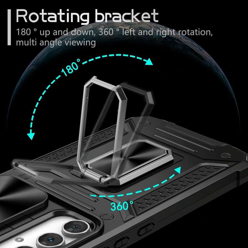 For Samsung Galaxy A54 5G Camshield Robot TPU Hybrid PC Phone Case(Black)