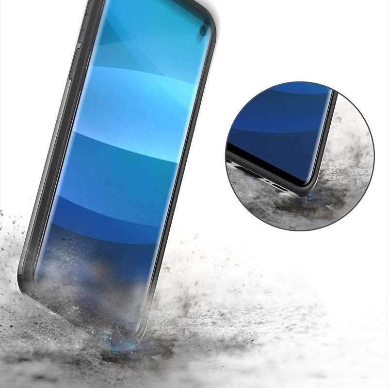 Shockproof Rugged Armor Protective Case for Galaxy S10e, with Card Slot(Grey)