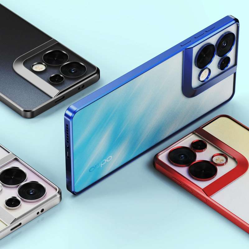 For OPPO Reno8 Electroplated Frosted Phone Case(Blue)