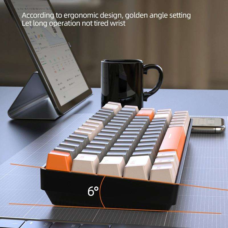 ZIYOU LANG K68 68 Keys Bluetooth Wireless Dual Model Mechanical Keyboard, Style: Red Shaft Versio...