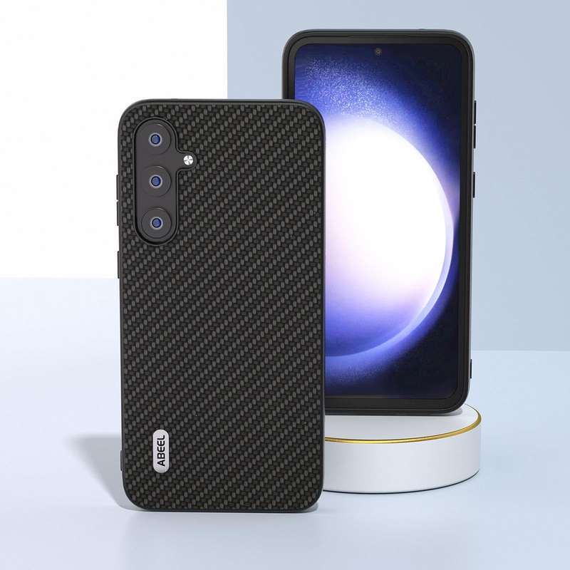 For Samsung Galaxy S23 FE 5G ABEEL Carbon Fiber Texture Protective Phone Case(Black)