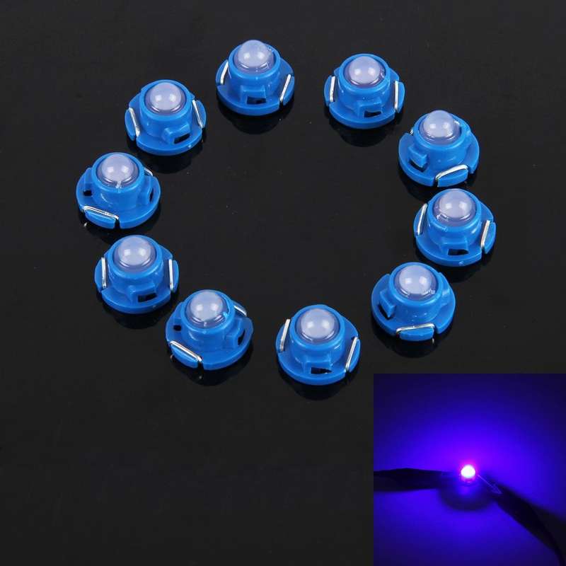 10PCS 2W T4.7 Wedge Instrument Panel LED Light Dashboard Gauge Cluster Indicator Lamp Bulb (Blue ...